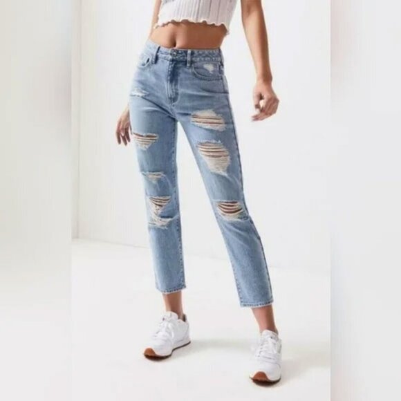 PacSun Denim - PacSun Mom Jeans Ripped and Destroyed 28